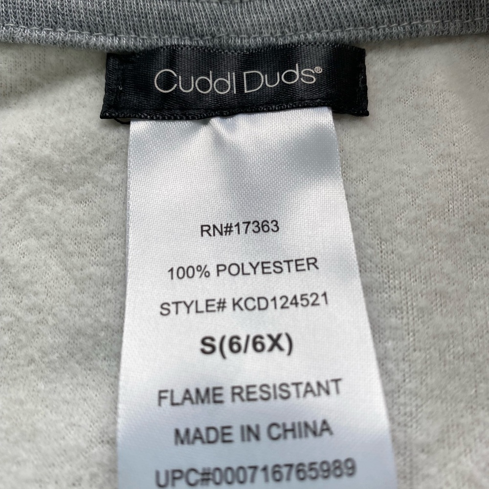 CUDDL DUDS Girl’s White Bear Hoodie One Piece Pajamas. Size: S (6/6X) - Picture 7 of 7